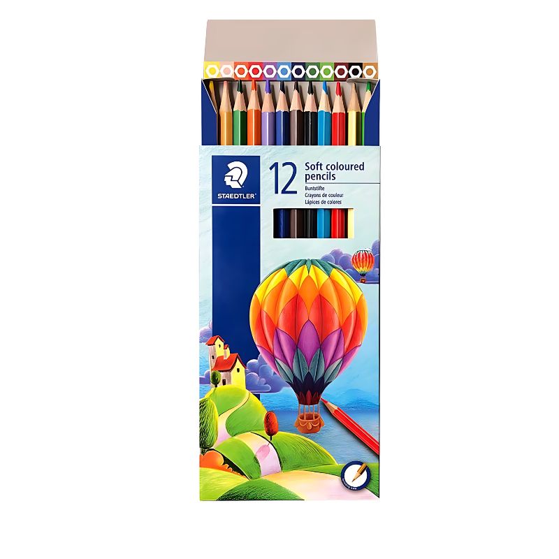 Untitled design (5) مداد رنگی 12 رنگ مقوایی سافت استدلر - Image 1